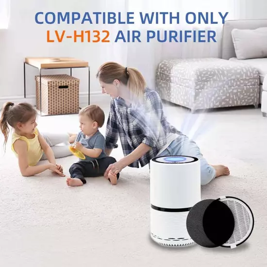 LV-H132 Replacement Filter Compatible with LEVOIT LV-H132 Air Purifier Activated