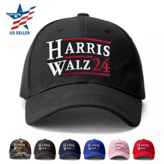 Harris Walz 2024 Presidential Election USA FLAG Adjustable Cap Baseball Hats - 2