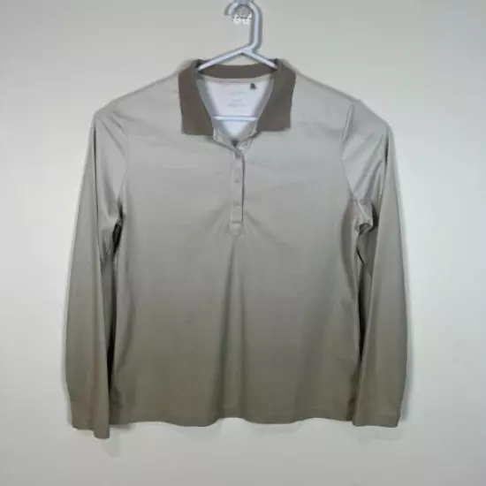 Nivo Grey Lightweight Long Sleeve Golf Polo Shirt Top Ladies Women's XL