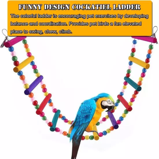 Bird Parrot Ladders Swing Chewing Toys Hanging Pet 18 44 inches 