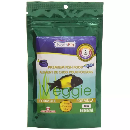 NorthFin Veggie Formula 2mm Pellets 100g Herbivore Omnivore Premium Fish Food