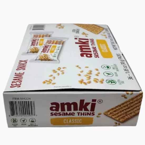 Amki Sesame Thins Classic, 36 x 1.05oz (30g) Packs-Free Shipping-Expiration 2026