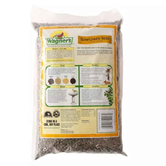 Wagner's 52023 Black Oil Sunflower Seed Wild Bird Food, 5-Pound Bag