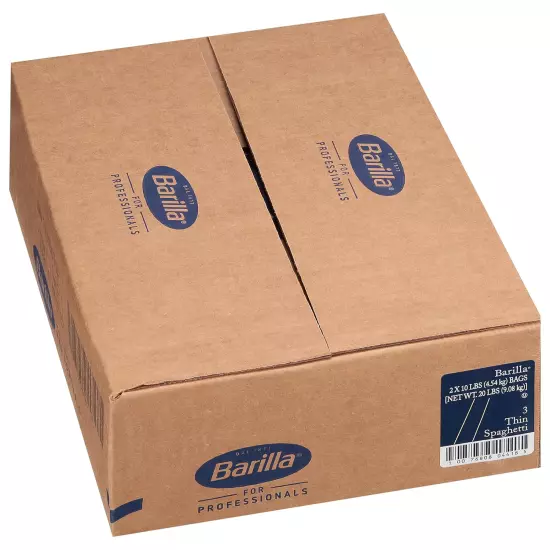 Barilla 20 lb. Thin Spaghetti Pasta, 20 Pound