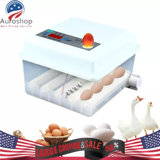 16 Eggs Fully Automatic Hatcher for Hatching Chicken Goose Egg Incubator 30W