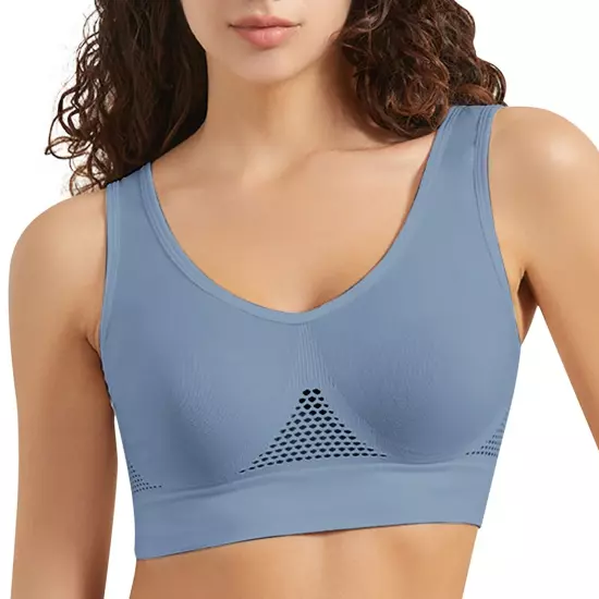 Womens Sports Bra Seamless Wirefree Breathable Yoga Bra Comfort Sleep Bra