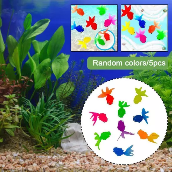 5X Artificial Rubber Goldfish Fish Tank Aquarium Landscape HOT Decor Toys W4N6