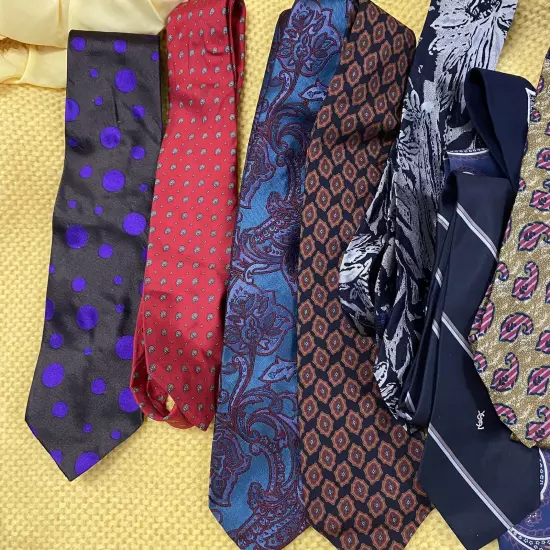 Designer Silk Tie Lot YSL, Christian Dior, Giorgio Armani, Ferre, Ralph Lauren