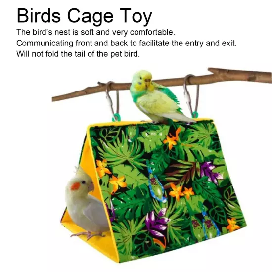 Pet Bird Nest Hammock Triangle Shade Bird Nest Hanging Parrot Hut Tent Bird Cage