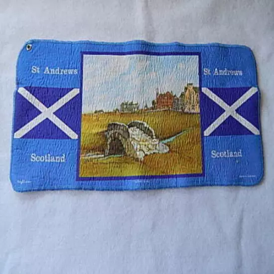 St Andrews Scotland Golf Towel with Swilken Bridge by David Vallance Robertson