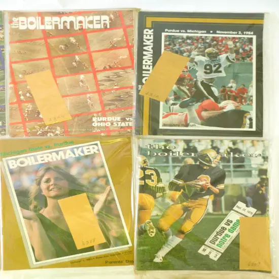 Lot of (9) Different 1973 to 1984 Purdue College Football Programs