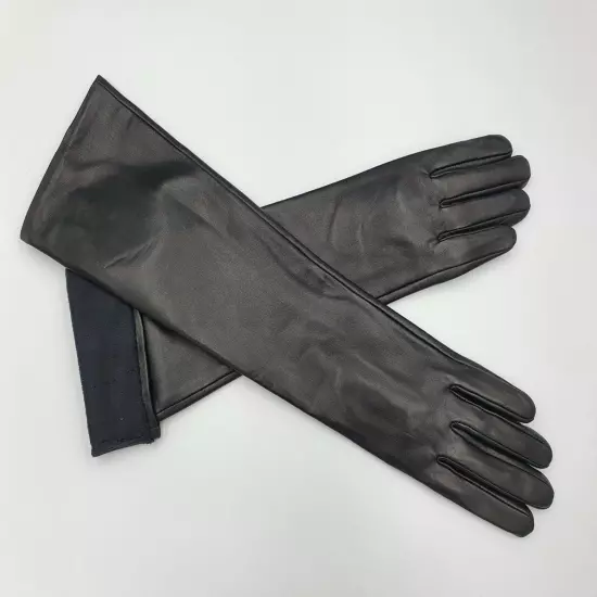 Long genuine leather gloves, opera elbow gloves - 18 inches / 46 cm. TOUCHSCREEN