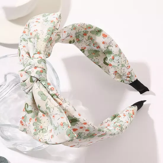 Women Headband Boho Floral Alice Band Fashion Twist Knot Headbands Soft Hairband