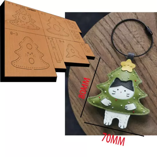 Wooden Die Christmas Tree Cat Leather Craft Punch Hand Tool Cut Knife Mould