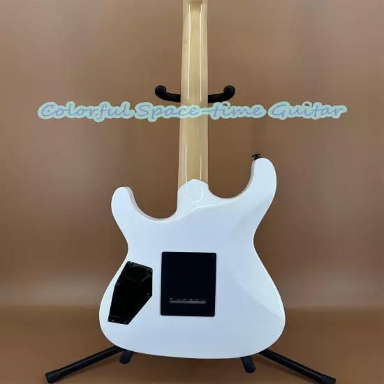 Solid ST Gloss White Ouija Electric Guitar Maple Neck Black Fretboard Fast Ship