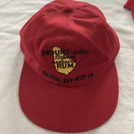 Mount Gay Rum Bardados Hat Cap Strap Back Key West 1998 Red Adjustable