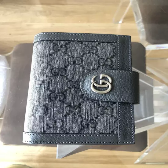 Gucci Gray Passport Holder With GG Monogram 