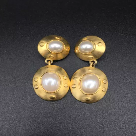 MYKA Designs Of Vancouver Gold Tone Pearl Earrings