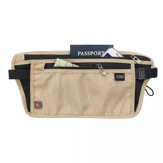 Lewis N Clark Rfid Blocking Waist Stash Passport Id Travel Tan