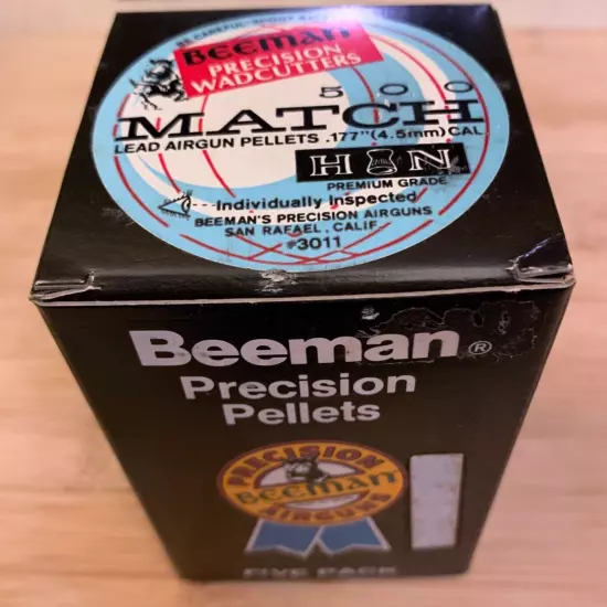 Beeman MATCH pellets H&N .177cal 4.5mm Airgun Pellets 5 Pack NIB 500 Count 2500