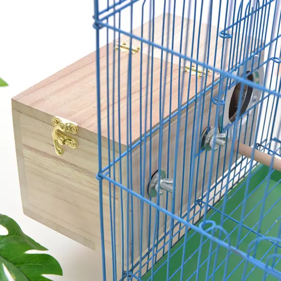 Wooden Bird Breeding Cage Nesting Box Hatching Nest Parakeet Budgie Finches Cage