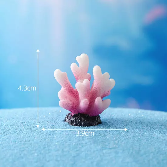 Cute Micro Colorful Artificial Coral Mermaid Resin Ornament Fish Tank Decorat Sn