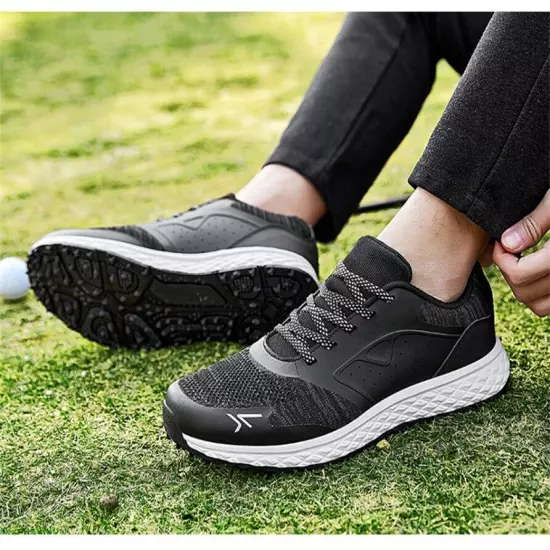 Breathable Mesh Lace-up Golf Shoes Men's Comfortable Non-Slip Outdoor Sneakers