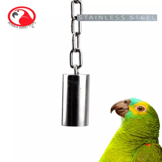 Bonka Bird Toys 1643 Medium Stainless Steel Pipe Bell Durable Noise Parrot Cage