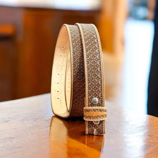 Western Belt Handmade Strap Men's Full Grain Leather No Buckle Cowboy Rodeo Belt