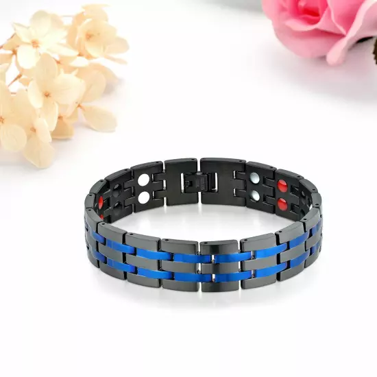 Stainless Steel Magnetic Health Power Bracelet Bagle Chain Link Men's Jewelry