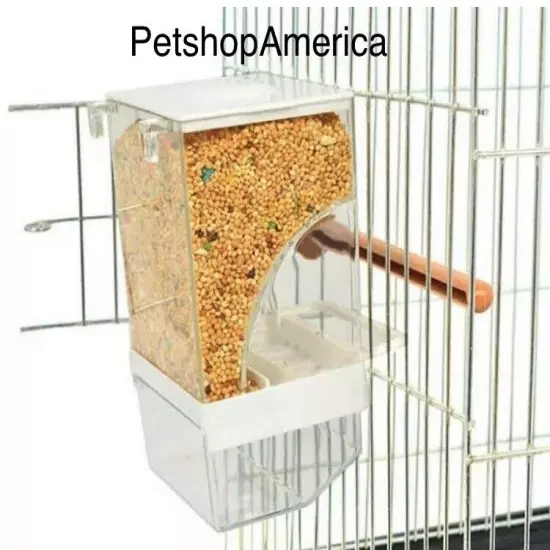 Bird Cage Auto Food Seed Feeder No Mess European Quality Parakeet Canary Budgie