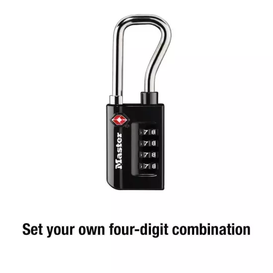 TSA Approved Combination Luggage Lock, Resettable, Extended Shackle