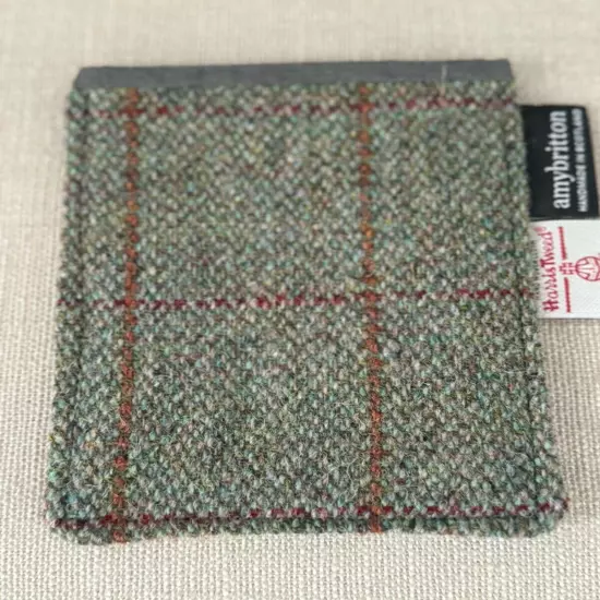 Green Multi-Colored Passport Cover made from Harris Tweed by Amy Britton