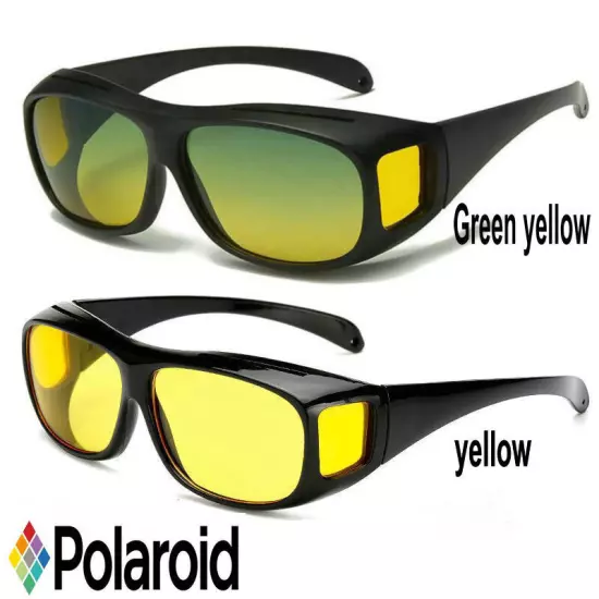 HD Night Driving Glasses Yellow Anti Glare Vision Tinted Unisex Sunglasses