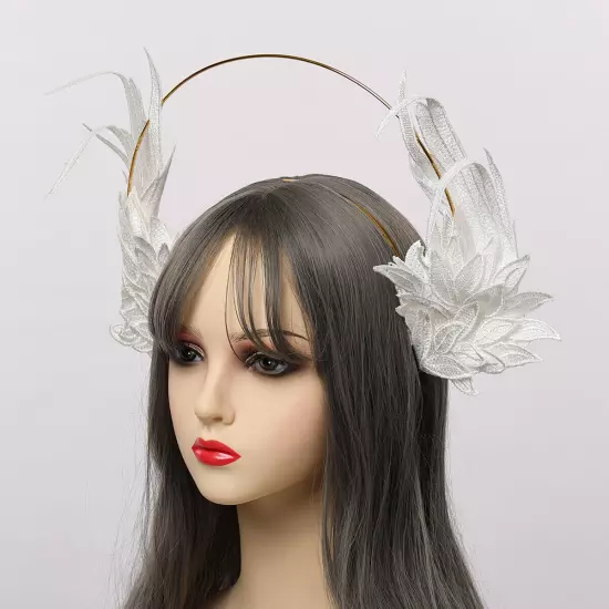 Women's Angel Style Headband With Feather Costume Headpiece 2 Colors