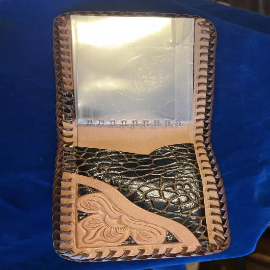 Handcrafted Tooled Western Leather Wallet bifold Cowboy Floral