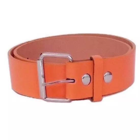 NEW Thick Wide Bonded Leather Belt w/ Removable Silver Buckle 12 Bright Colors!