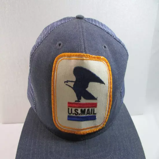 Vintage US Mail Embroidered Patch Snapback Trucker Mesh Hat Made In USA