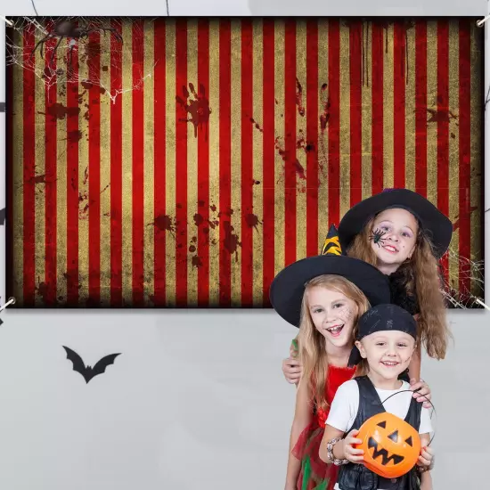 Halloween Circus Carnival Scary Backdrop Decoration Horrible Creepy Carnival ...