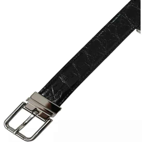 Dolce & Gabbana Leather Metal Buckle Belt - Belts - Black -Size 90