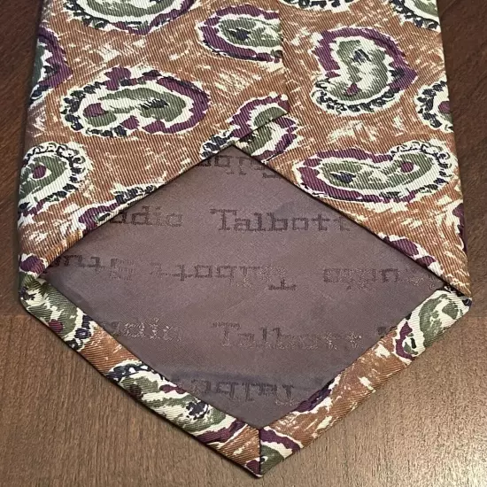 Talbott Studio For Nordstrom Brown Green Purple Hand Made 100% Silk