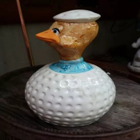 VTG Golf Ball Ceramic Birdie Bank Golfing Bird Figure Bet Holder Rubber Stopper 