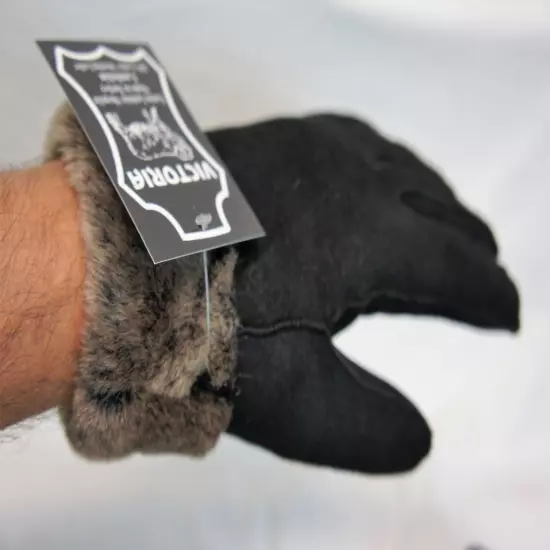 REAL GENUINE SHEEPSKIN SHEARLING LEATHER GLOVES UNISEX Fur Winter 2 Colors S-2XL