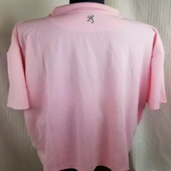 NEW w/Tags Browning BRI4011403 Mens Performance S/S Polo Shirt XXL Light Pink