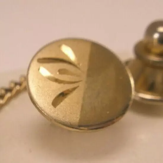 Engraved 1/20 12K Gold Filled Vintage Tie Tack Lapel Pin