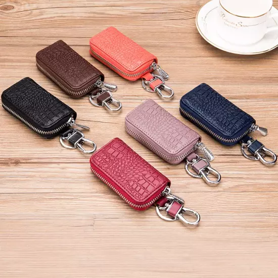 Mini Key Holder for Car Keys Wallet Pouch Bag Premium Leather Keychain Housekeep