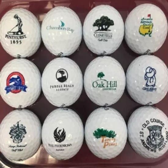 3 Dozen (Famous Golf Course Logo's) Callaway Supersoft Mint / AAAAA Golf Balls 