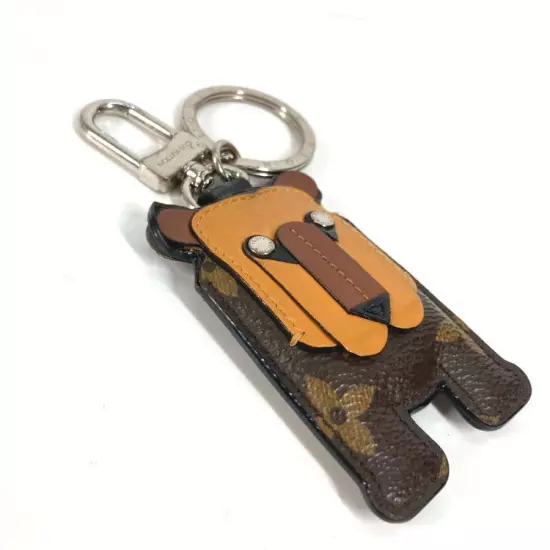 LOUIS VUITTON Authentic MP1996 Porto Cle Animal Bag Charm Monogram Keyring Brown