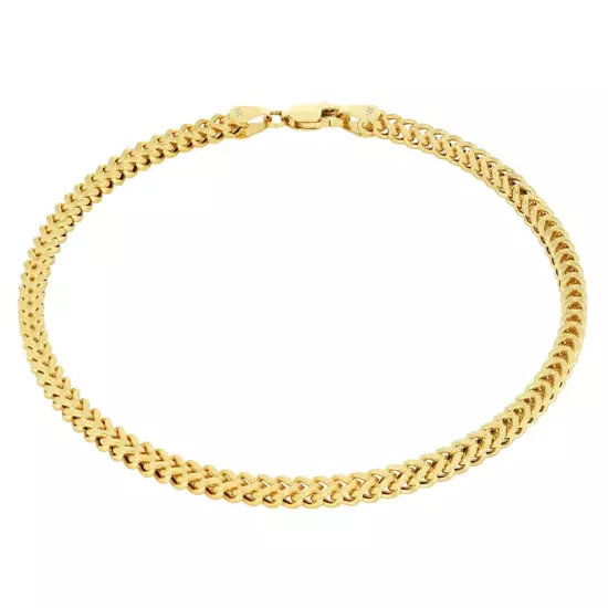 14k Yellow Gold 2.5mm Franco Box Bracelet Chain Mens Womens 7" 7.5" 8" 8.5" 9"