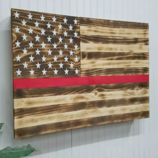 THIN RED LINE AMERICAN FLAG GUN CONCEALMENT CABINET SECRET HIDDEN STORAGE CASE 